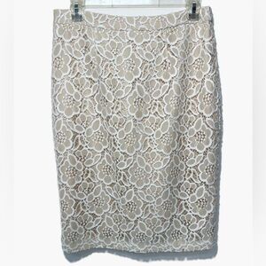 EVA MANDEZ NYC CREAM AND BEIGE SKIRT LINED size 6